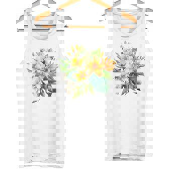 水彩 プルメリア ブーケ シャツ ハワイアン トロピカル フローラル タンクトップ - Kawaiitshirt