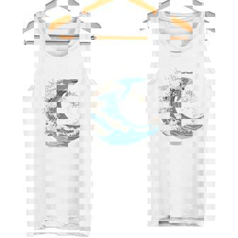 海の波から現れる芸術的なクジラ タンクトップ - Kawaiitshirt