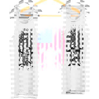 消防士 アメリカ国旗 7月4日 男性 お父さん 消防士 長袖tシャツ タンクトップ - Kawaiitshirt