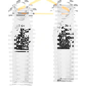 犬がドラムを叩く 長袖tシャツ タンクトップ - Kawaiitshirt