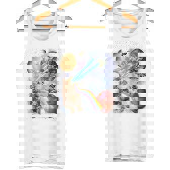 猫 ねこ 宇宙 惑星 タンクトップ - Kawaiitshirt