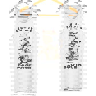 猫 ネコ 白猫 イラスト 原付 スクーター バイク 猫好き バイク好き かわいい おもしろ レトロ Neko Life 長袖tシャツ タンクトップ - Kawaiitshirt