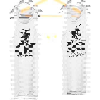 猫 子猫 ハチワレ モノトーン 白 黒 かわいい ユニーク タンクトップ - Kawaiitshirt