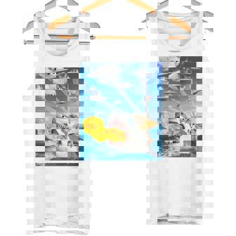 猫に乗って火を吐くサメレインボーレーザータコス 長袖tシャツ タンクトップ - Kawaiitshirt