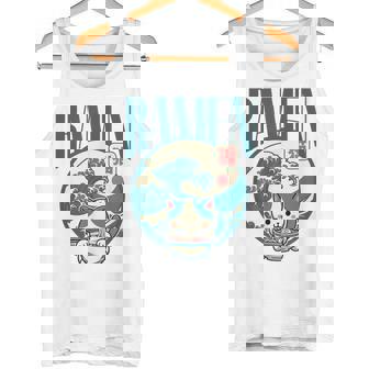 猫食べるラーメン キッズ&大人、日本の神奈川波ラーメン タンクトップ - Kawaiitshirt