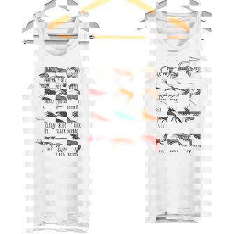 異なるタイプのエビの品種コレクション、かわいいエビ愛好家。 タンクトップ - Kawaiitshirt