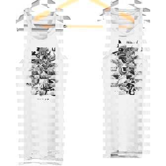 竜虎 墨絵 バックプリント タンクトップ - Kawaiitshirt