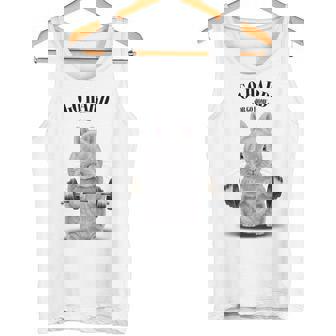 筋トレ ジム やる気がないなら家に帰れ ネザーランドドワーフ ウサギ ホワイト タンクトップ - Kawaiitshirt