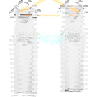 背中 山から形をした涼しい魚 自然 情景 釣り タンクトップ - Kawaiitshirt