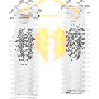 裏面に燃える天使の翼 火の羽 タンクトップ - Kawaiitshirt