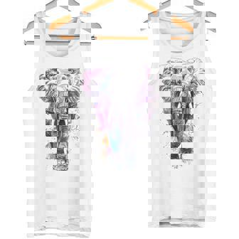 象 抽象画 モチーフ 動物 恋人 アート 象 タンクトップ - Kawaiitshirt