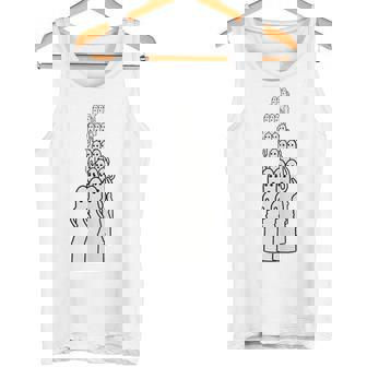 踊るはにわ大行列 はにわ ハニワ 埴輪 土偶 古墳 阿波踊り 宇宙人 かわいい シュール ワンポイント タンクトップ - Kawaiitshirt