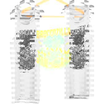 都市を攻撃する巨大なブロッコリーモンスター面白いブロッコリー タンクトップ - Kawaiitshirt