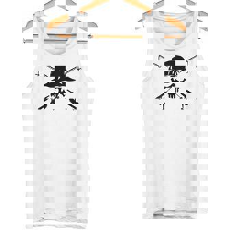 釣り帽子 釣り竿 スカル フィッシング バックプリント タンクトップ - Kawaiitshirt