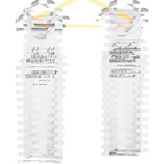 電車 ヴィンテージ 青写真 図 グラフィック 電気機関車 タンクトップ - Kawaiitshirt