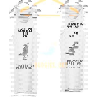 青いセキセイインコ、面白いことわざ、楽しい、セキセイインコ タンクトップ - Kawaiitshirt