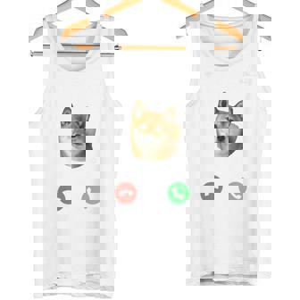 面白いtシャツ 柴犬 着信 イヌ わんこ メンズ 犬好き グッズ かわいい おもしろ 面白い 服 ネタ 長袖tシャツ タンクトップ - Kawaiitshirt