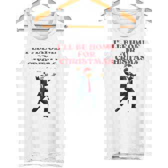 面白いトランプサンタハット、クリスマスに家に帰るよ 長袖tシャツ タンクトップ - Kawaiitshirt