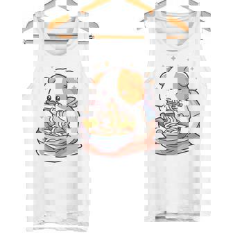 面白いモルモット 箸でラーメンを食べる アニメ 長袖tシャツ タンクトップ - Kawaiitshirt