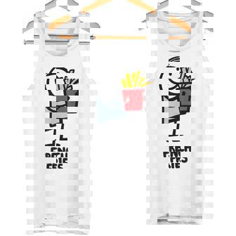面白い漫画のキャラクターグラフィックが付いたクールでおいしいフライドポテト。 タンクトップ - Kawaiitshirt