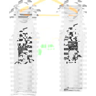 面白い猫 ドラム 猫 ドラマー 面白い ドラム 猫 タンクトップ - Kawaiitshirt