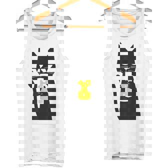 面白い黒猫はビールが大好きおもしろいビール好き タンクトップ - Kawaiitshirt