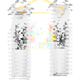 鮮やかな犬のアート スプラッシュカラー 抽象画 タンクトップ - Kawaiitshirt