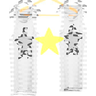 黄色い星と黒のアウトライン タンクトップ - Kawaiitshirt