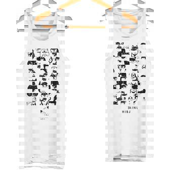 黒柴たくさん かわいい柴犬 柴犬イラスト タンクトップ - Kawaiitshirt