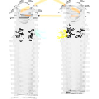 龍 虎 対決 和風キャラクターアート デフォルメポップデザイン タンクトップ - Kawaiitshirt