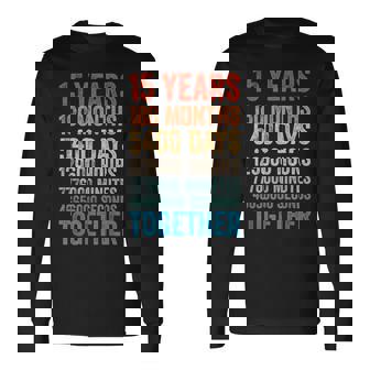 15年目の記念日 彼 彼女 カップル 15回目の結婚 長袖Tシャツ - Kawaiitshirt