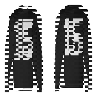 15番のカレッジスポーツスタイル。ホワイト。 長袖Tシャツ - Kawaiitshirt