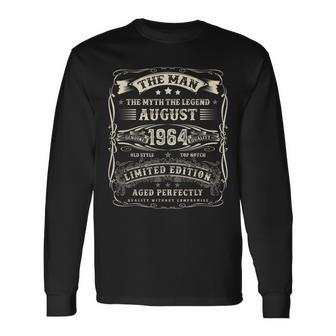 1964年8月 男の伝説 60歳の男性向けギフト 長袖Tシャツ - Kawaiitshirt