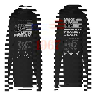 1967年以来素晴らしいヴィンテージアメリカ国旗クラシック1967年2月。 長袖Tシャツ - Kawaiitshirt