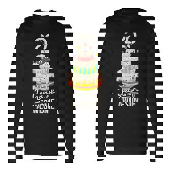 20 Years Of Awesome 20歳の誕生日ケーキ 大人用 長袖Tシャツ - Kawaiitshirt