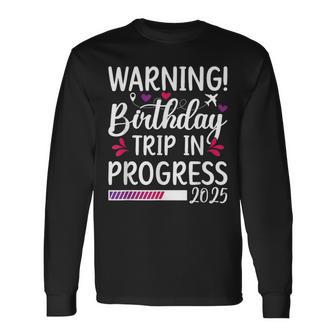 2025 Matching Birthday Vacay -Adults Black Small Modern V-Neck Short Sleeve Long Sleeve T-Shirt - Thegiftio UK