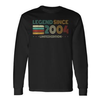 21 Years Old Legend Since 2004 21St Birthday Long Sleeve T-Shirt - Thegiftio UK