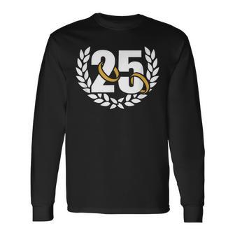 25 Años 25 Años De La Corona Del Aniversario De La Boda Camiseta de manga larga - Regaloses