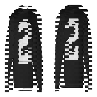 2番の大学スポーツスタイル。ホワイト。 長袖Tシャツ - Kawaiitshirt