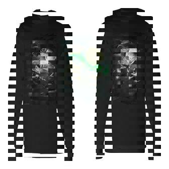 3 サイ クワガタ カブトムシ 月 三匹狼 ハウリング 長袖Tシャツ - Kawaiitshirt