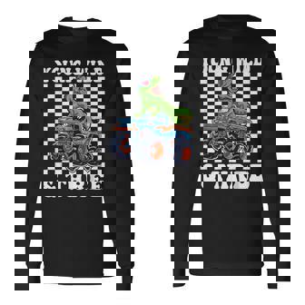 3Rd Birthday Monster Truck Young Wild And Three 3 Year Old Long Sleeve T-Shirt - Thegiftio