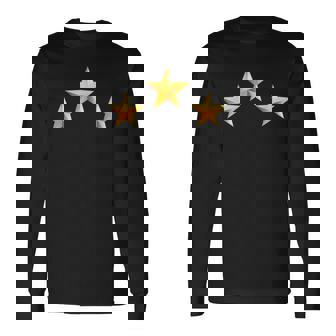 3つの黄金の星 長袖Tシャツ - Kawaiitshirt