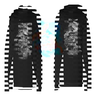 3ムーンヤモリ面白い爬虫類ヒョウトカゲヤモリアートノベルティ 長袖Tシャツ - Kawaiitshirt