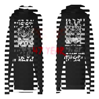 47 歳のタイムスキップ アニメ忍者サムライ 47 歳の誕生日 長袖Tシャツ - Kawaiitshirt