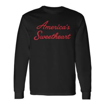 4Th Of July Retro America Sweetheart Top Long Sleeve T-Shirt - Thegiftio UK