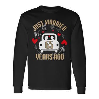 65Th Wedding Anniversary Couples Just Married 65 Years Long Sleeve T-Shirt - Thegiftio UK