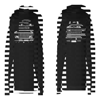 67-72 C10 Custom Front Grill Profile C10 Truck Silhouette Long Sleeve T-Shirt - Monsterry