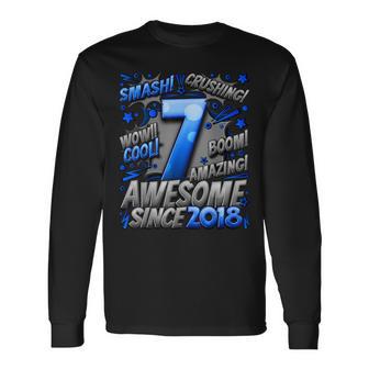 7 Year Old For Boys 7Th Birthday Boy 7 Year Old Boy Long Sleeve T-Shirt - Thegiftio UK