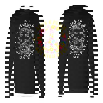 70年代フラワーパワー・ラブピース・ヒッピー衣装 長袖Tシャツ - Kawaiitshirt