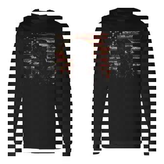 7月4日 アメリカ国旗 愛国心が強いラブラドールレトリバー犬 長袖Tシャツ - Kawaiitshirt